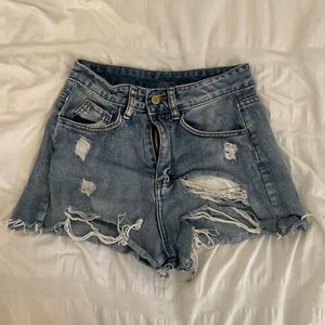 Ripped Jean Shorts